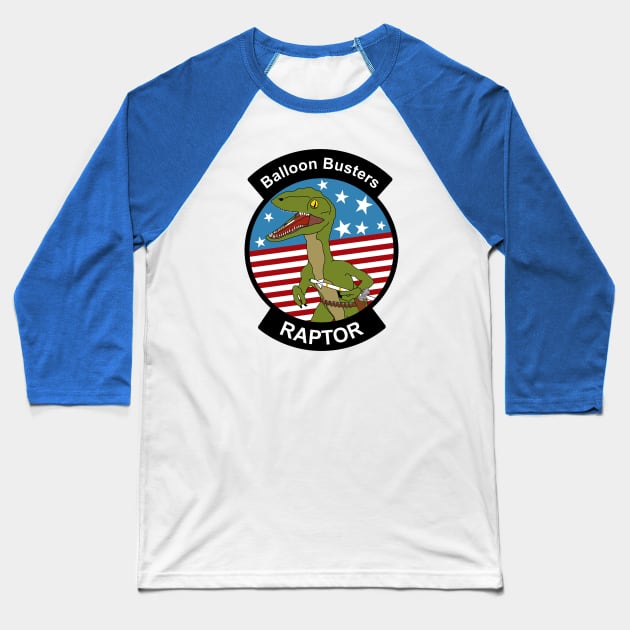 Chinese Spy Balloon, F-22 “Balloon Busters” patch Baseball T-Shirt by Dexter Lifestyle